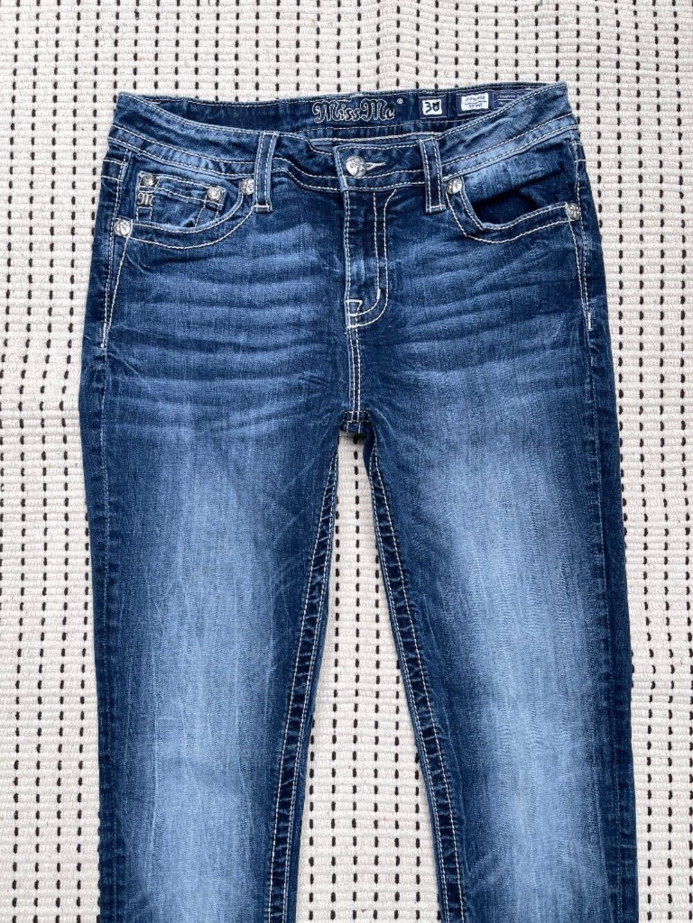 Miss Me Standard Skinny Mid Rise Button Pocket Jeans Size 30 Western - Picture 3 of 8